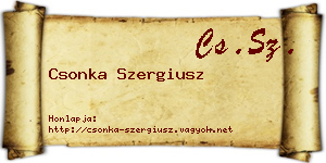 Csonka Szergiusz névjegykártya